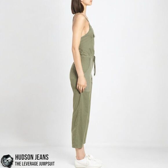 HUDSON JEANS THE LEVERAGE JUMPSUIT IN FORESTER LIGHT CAMO GREEN OVERALLS SMALL - Picture 13 of 14